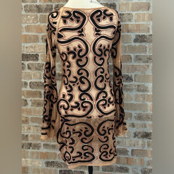 For love & lemons $299 Antonina Mini Dress in Black & Nude sheer size M sold out - Picture 6 of 10